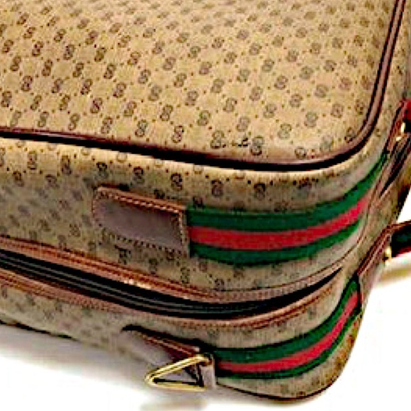 Authentic Vintage Gucci Rare Micro GG Web Luggage with Web Strap - Picture 6 of 15